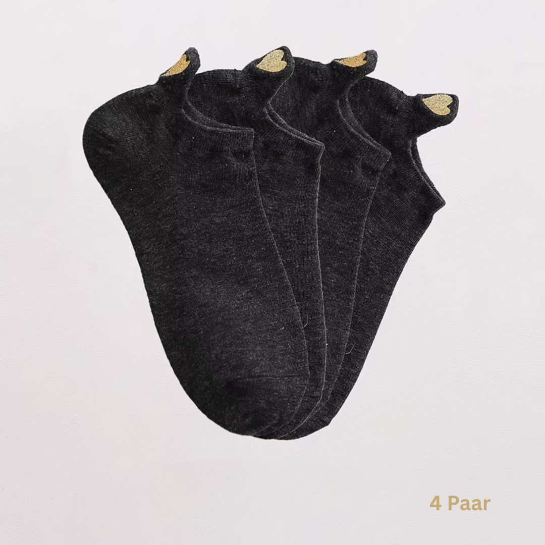 4 Paar Unisex Sneaker-Socken – Baumwoll, Socken, atmungsaktiv & bequem, Casual Low Cut.
