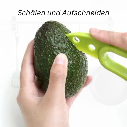 ''DoCu'' 3-in-1-Avocado-Schneider, Shea-Entkerner, Butter, Obstschäler, Fräser, Zellstofftrenner, Kunststoffmesser, Küchen- und Gemüsewerkzeuge
