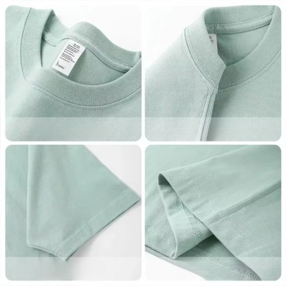 T-Shirt aus reiner Baumwolle mit kurzen Ärmeln, lässiges Basic-Oberteil, Oversized geschnitten.