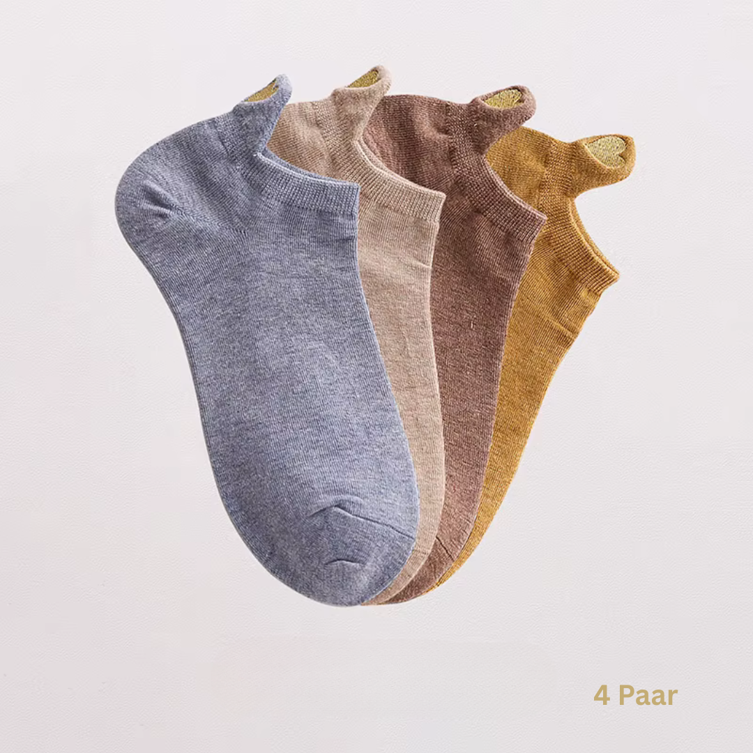 4 Paar Unisex Sneaker-Socken – Baumwoll, Socken, atmungsaktiv & bequem, Casual Low Cut.