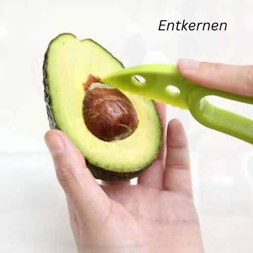''DoCu'' 3-in-1-Avocado-Schneider, Shea-Entkerner, Butter, Obstschäler, Fräser, Zellstofftrenner, Kunststoffmesser, Küchen- und Gemüsewerkzeuge