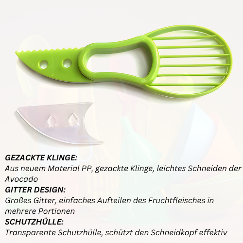 ''DoCu'' 3-in-1-Avocado-Schneider, Shea-Entkerner, Butter, Obstschäler, Fräser, Zellstofftrenner, Kunststoffmesser, Küchen- und Gemüsewerkzeuge